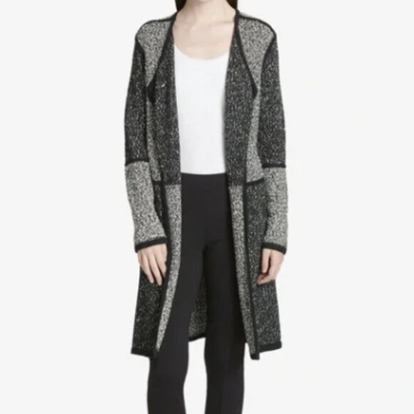 🖤 Calvin Klein Open Front Heavy Sweater Coat Long Cardigan Size LG - Picture 1 of 4